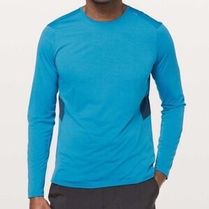Lululemon Fast Free Reflective Long Sleeve Shirt Heathered aqua marine  SZ Large